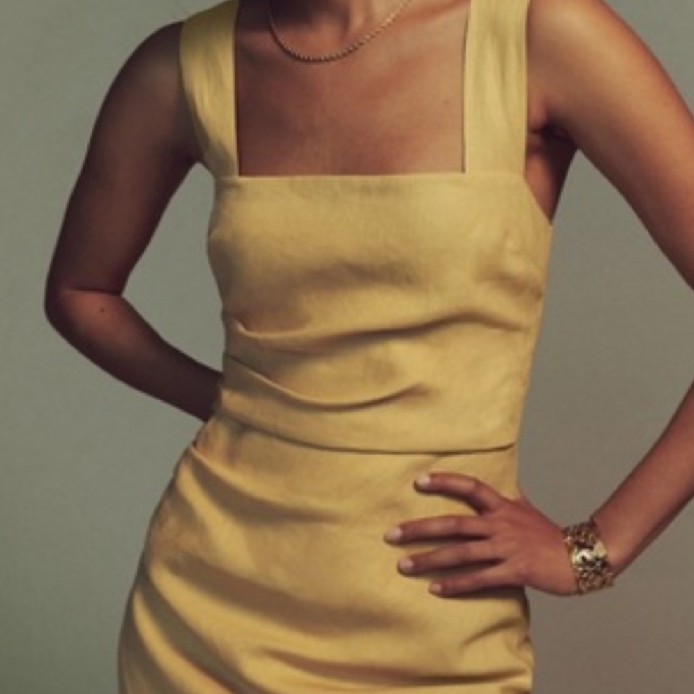 Reformation mini yellow dress